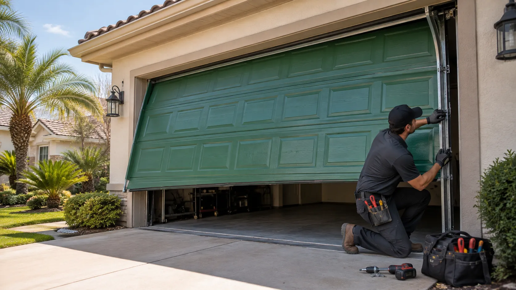 Panel Damage on Wendell's Newer Steel Sectional Doors